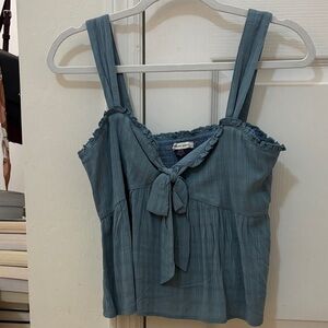 American Eagle Outfitters Teal Camisole with Tie-Front
